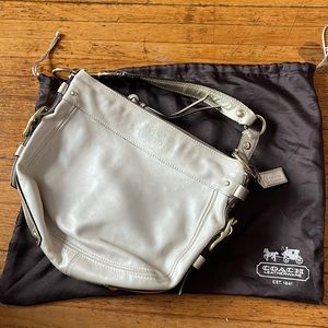 Vintage pearl color Coach bag